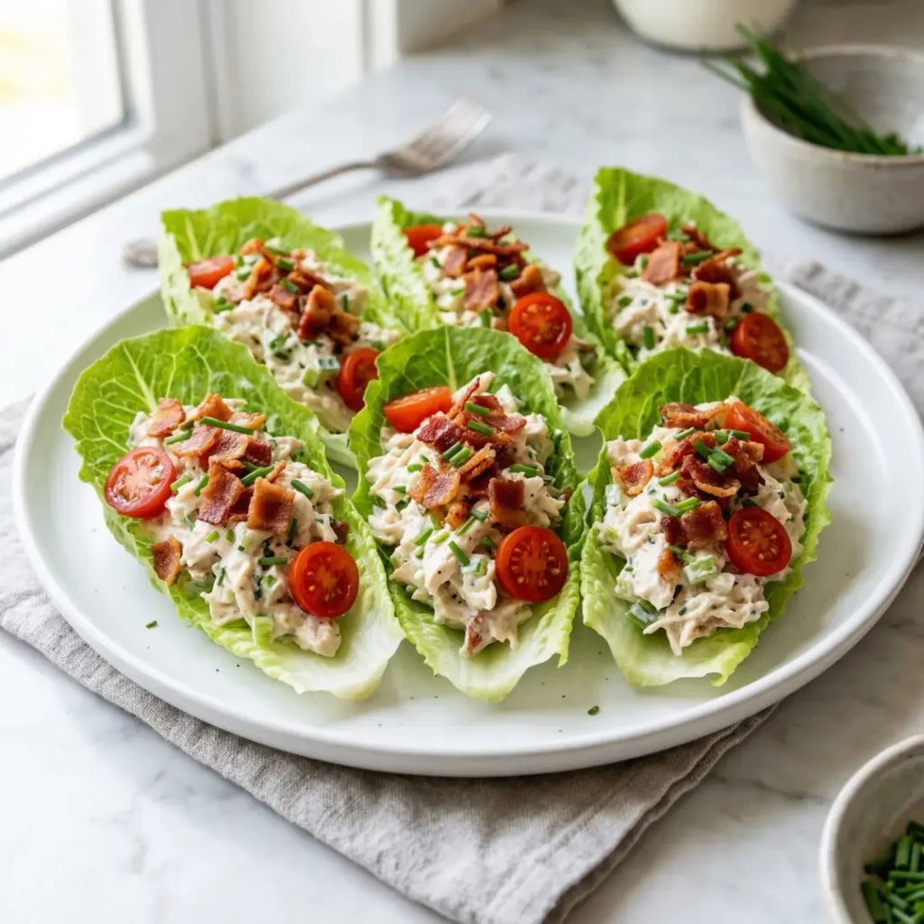 Chicken Bacon Ranch Lettuce Boats