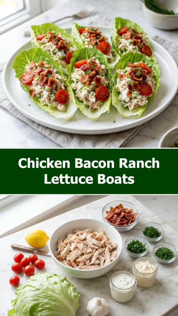 Chicken Bacon Ranch Lettuce Boats
