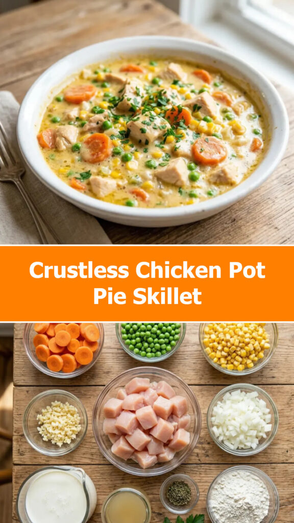 Crustless Chicken Pot Pie Skillet