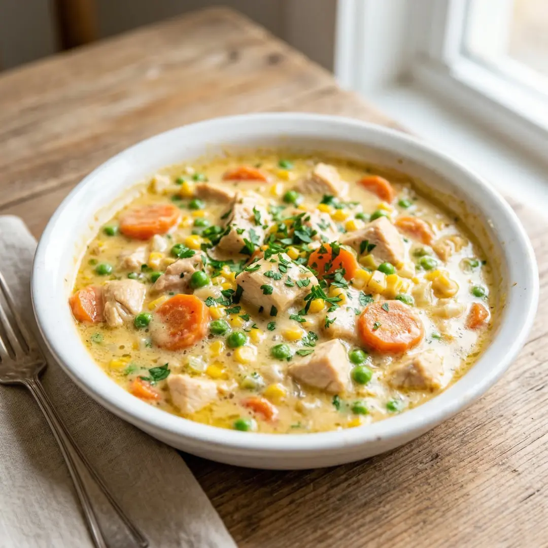 Crustless Chicken Pot Pie Skillet