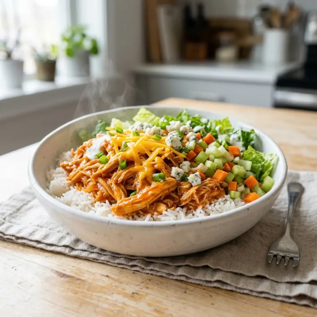 High Protein Buffalo Chicken Bowls