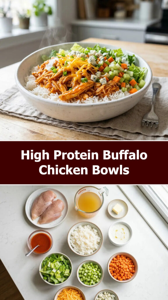 High Protein Buffalo Chicken Bowls