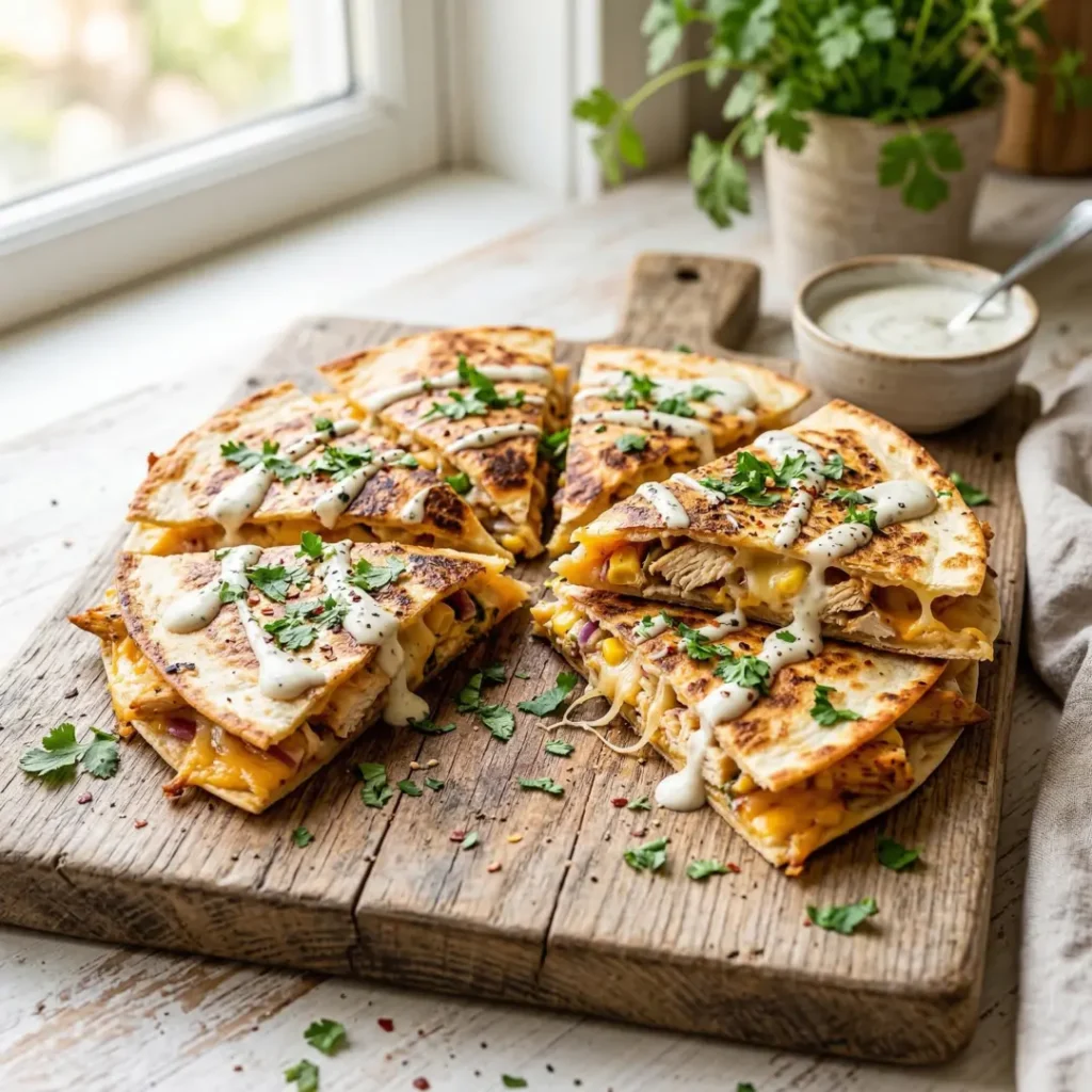 High Protein Chicken Ranch Quesadilla