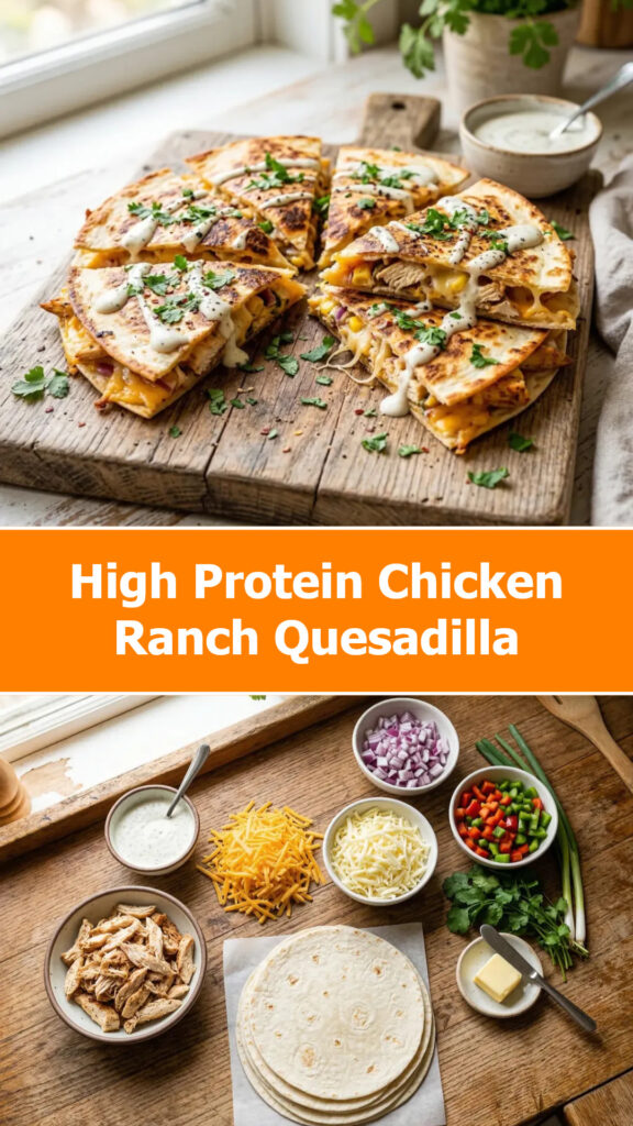 High Protein Chicken Ranch Quesadilla