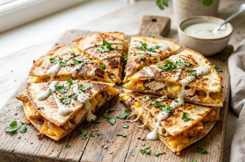 High Protein Chicken Ranch Quesadilla