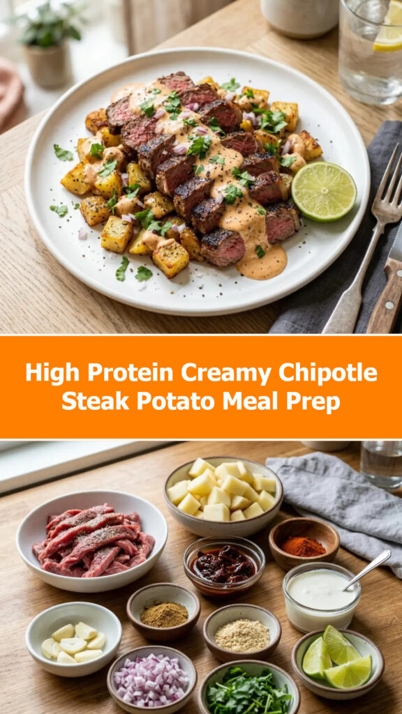 High Protein Creamy Chipotle Steak Potato Meal Prep