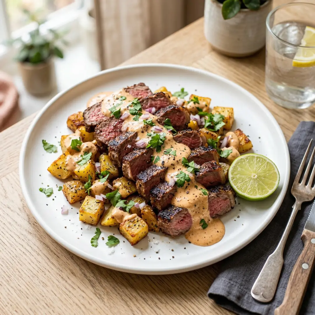 High Protein Creamy Chipotle Steak Potato Meal Prep