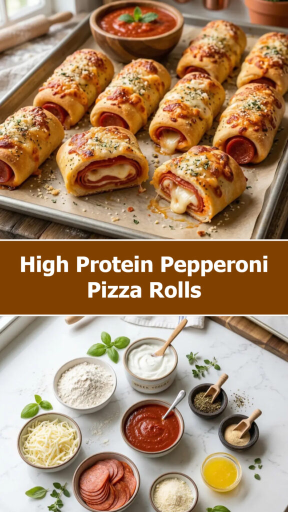 High Protein Pepperoni Pizza Rolls