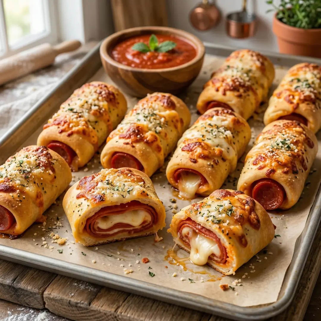 High Protein Pepperoni Pizza Rolls