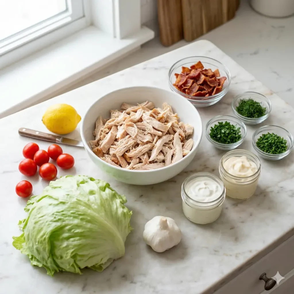 Ingredients Chicken Bacon Ranch Lettuce Boats