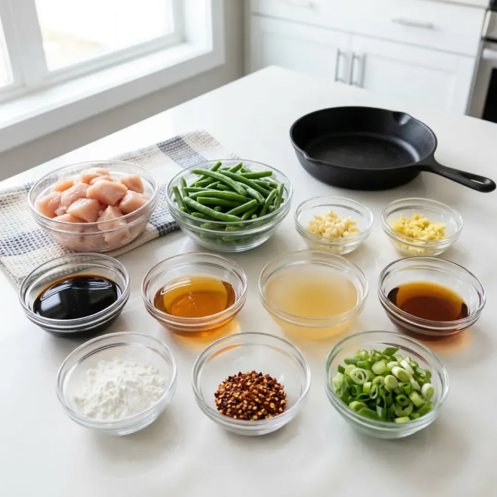 Ingredients Chicken and Green Bean Stir Fry