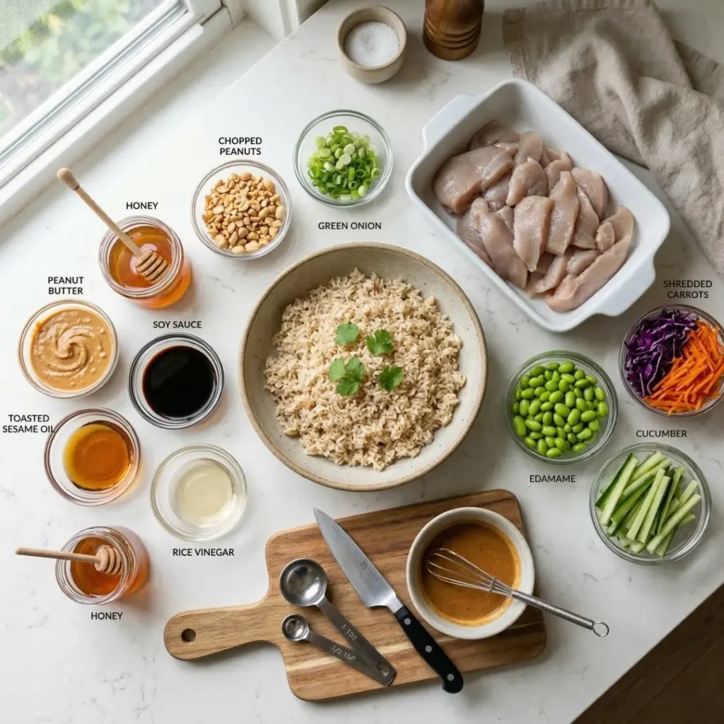 Ingredients High Protein Thai Peanut Chicken Bowl
