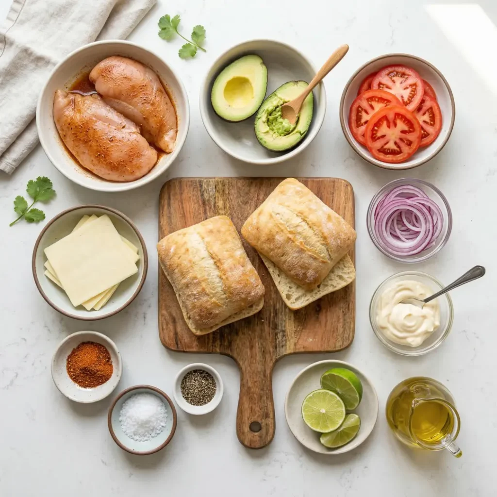 Ingredients Loaded Chicken Avocado Sandwich