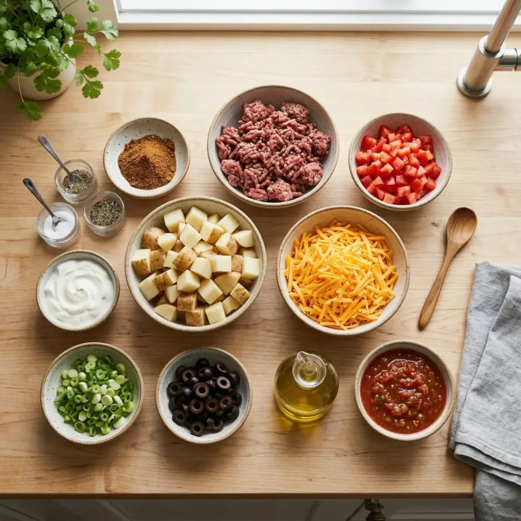 Ingredients Mexican Loaded Potato Taco Bowl