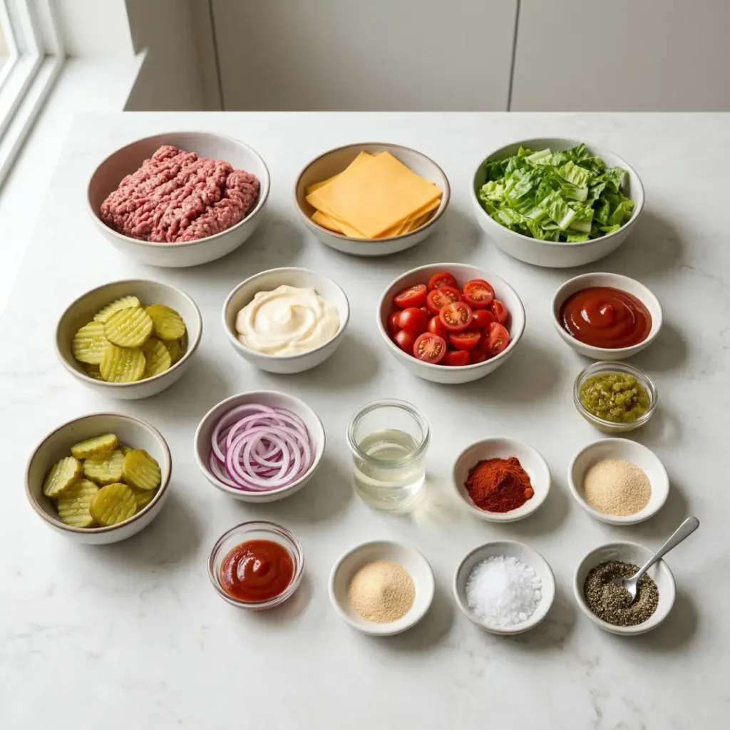 Ingredients Smash Burger Bowl