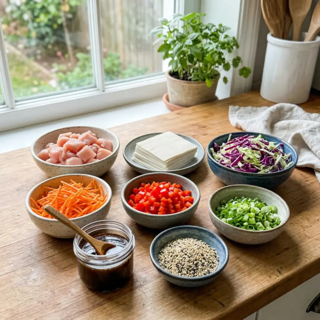Ingredients Teriyaki Chicken Wonton Taco Bowls