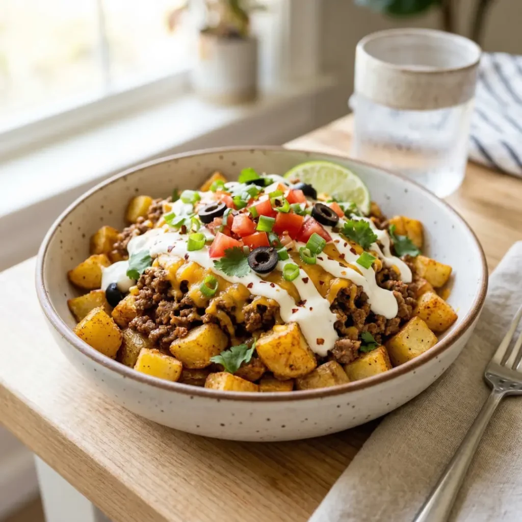 Mexican Loaded Potato Taco Bowl