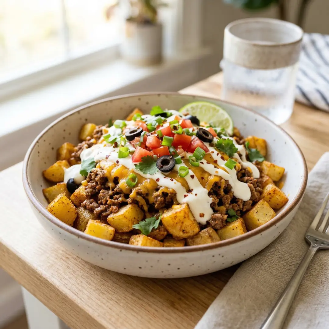 Mexican Loaded Potato Taco Bowl
