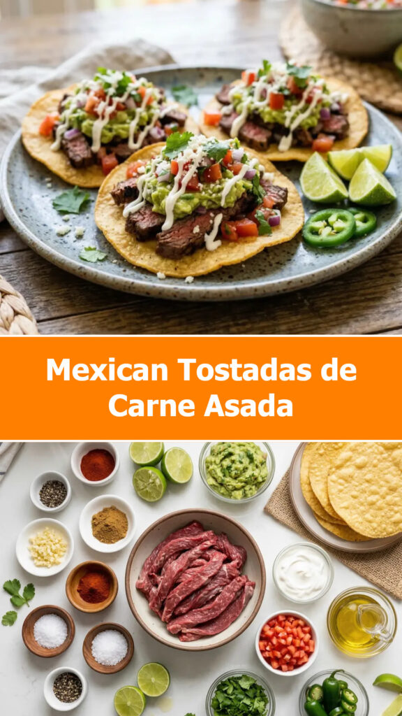 Mexican Tostadas de Carne Asada