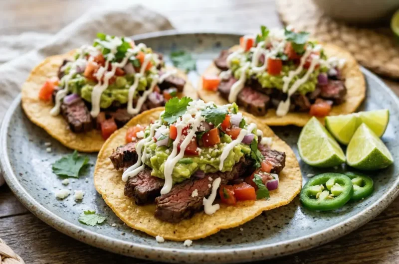 Mexican Tostadas de Carne Asada