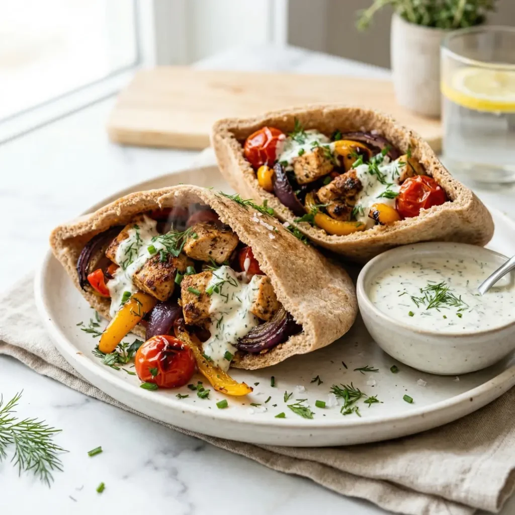 Sheet Pan Chicken Pitas with Herby Ranch