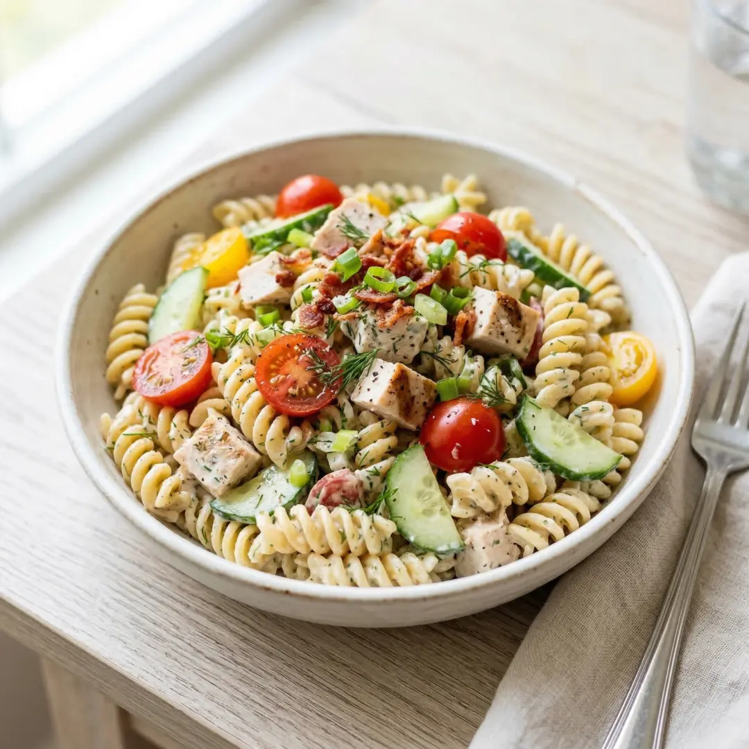 creamy ranch protein pasta salad